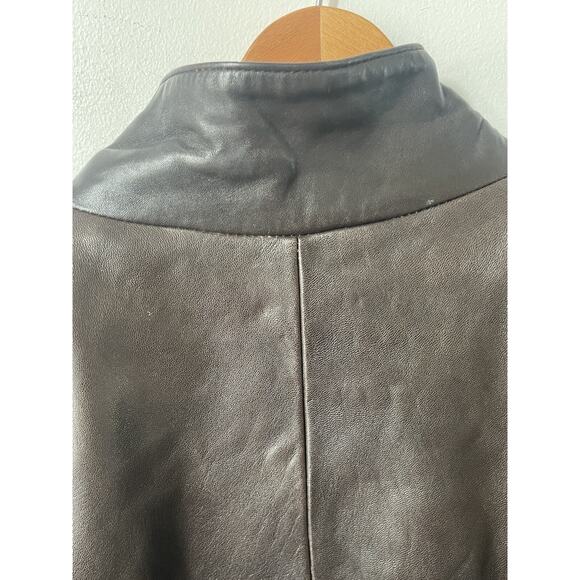 Vtg Jacket Golden Collection By Rafaello Y2K Mens 80s Leather XL Brown Bomber - Picture 13 of 15